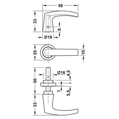DOOR HANDLE SET PL/BROWN