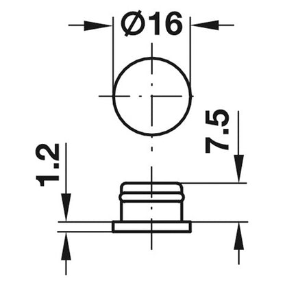 SY3K HANDLE COVER PLATE D16x8.7 1.2