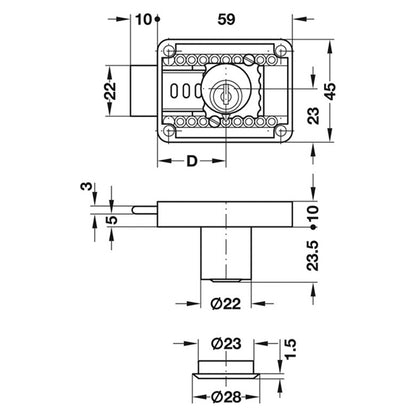 RIM LOCK ADJ BACKSET RANDOM ZA/NP