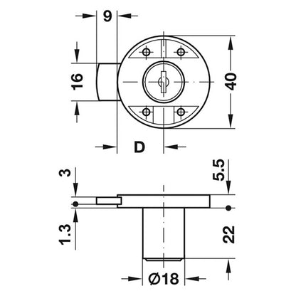 MINILOCK 40 CYL 18 RANDOM LH ZA/MNP