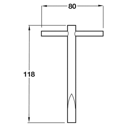 BUDGET LOCK TEE KEY 80x118 ST/BZP