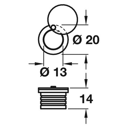 BUDGET FERRULE COV ESCUT D20x13 SSS