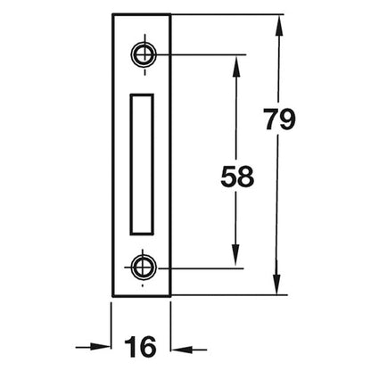 MORTICE BUDGET STRIKE 25x90 ST/ZP