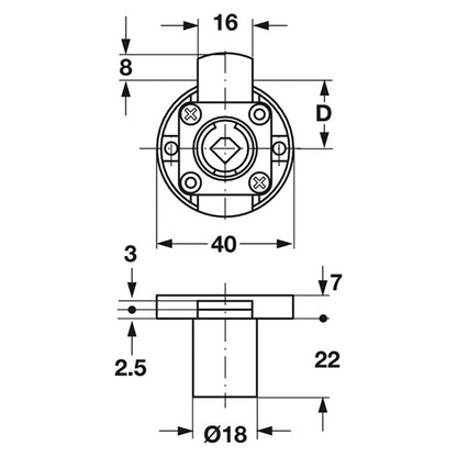 SY3K INLAID LOCK SHORT DRAWER ZA/NP