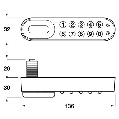ELECTRONIC DRAWER LOCK 136x32x30