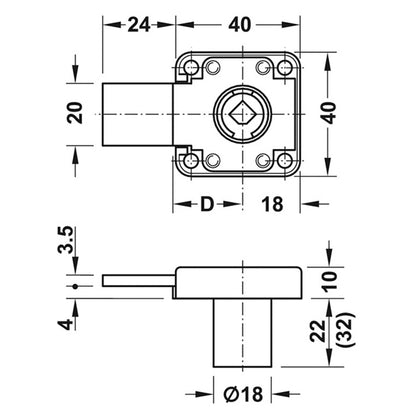 SY3K RIM LOCK LONG RH BS23 ZA/NP
