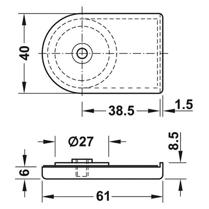 TRIM CAP+CLOSURE PLATES 60x40 MNP