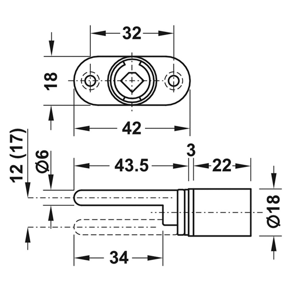 SY3K CENTRAL ROTARY LOCK TWIN 17TR