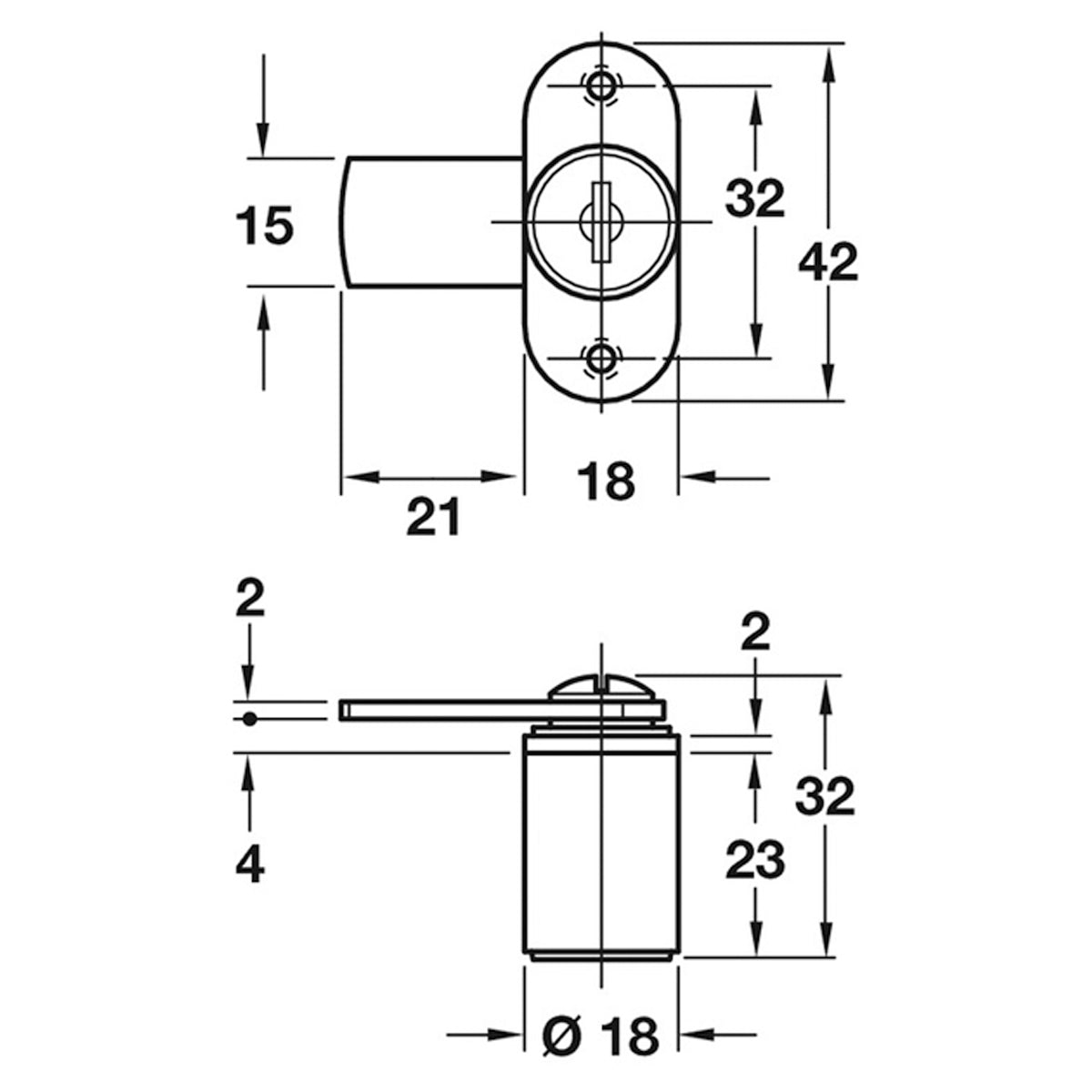 CYL LEVER LOCK 90deg LEFT FH1 ZA/MNP