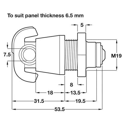 SY3K PADLOCKABLE CAM LOCK 6.5 NI