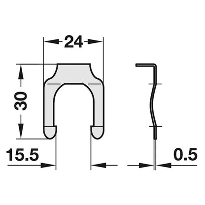 SY3K CAM LOCK CLIP 24x30x0.5 ST/NP