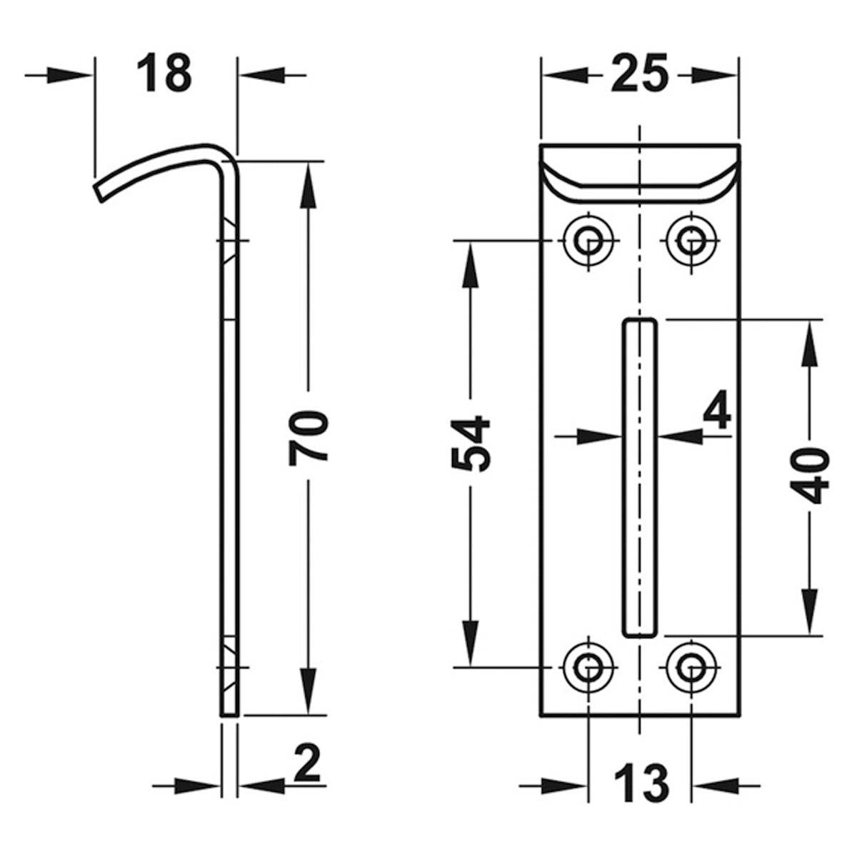 SAFE DEPOSIT BOX LOCK 70x25 ST/GLV