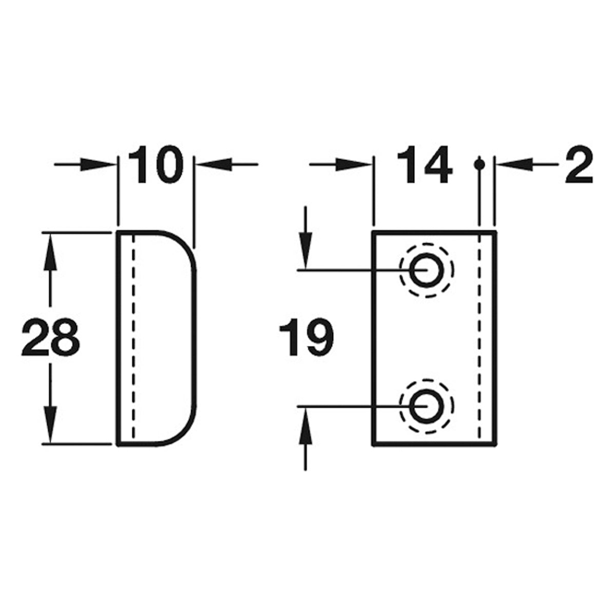 STRIKING PLATE SCREW 14x28x10 ST/NP