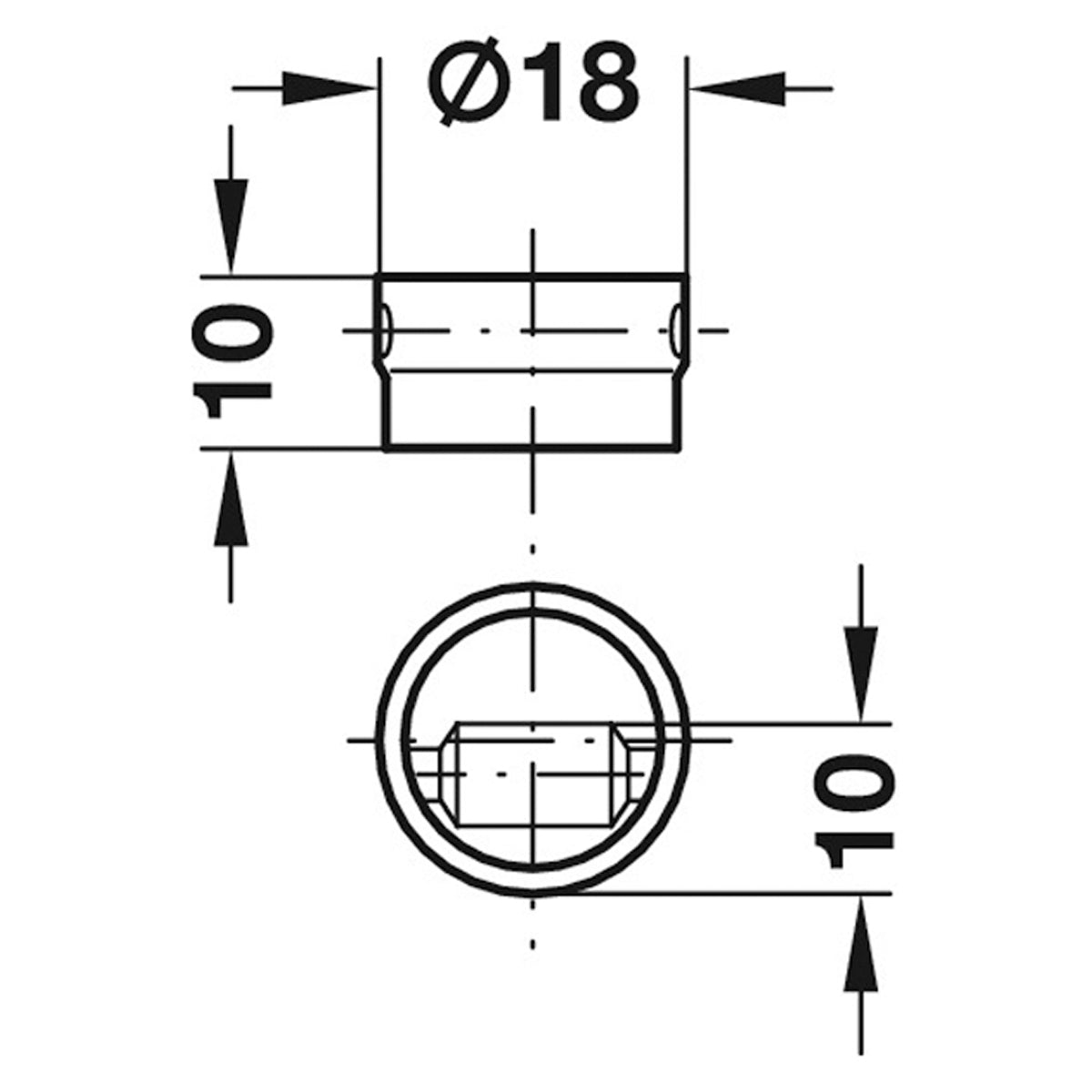 BASE CATCH+ROLLER D18x10 PL/WHI