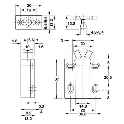 COMPACT NON-MAGNET CATCH 3KG PL/BLK