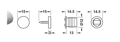24619710 – 1.4kg Mortice Magnetic Catch – White dimensional drawing in millimetres