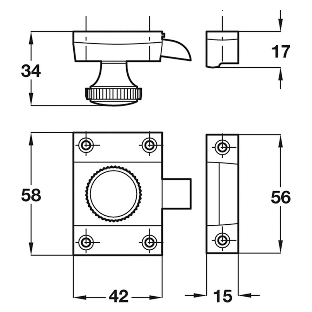 WINDOW/DOOR CATCH BRS/POL
