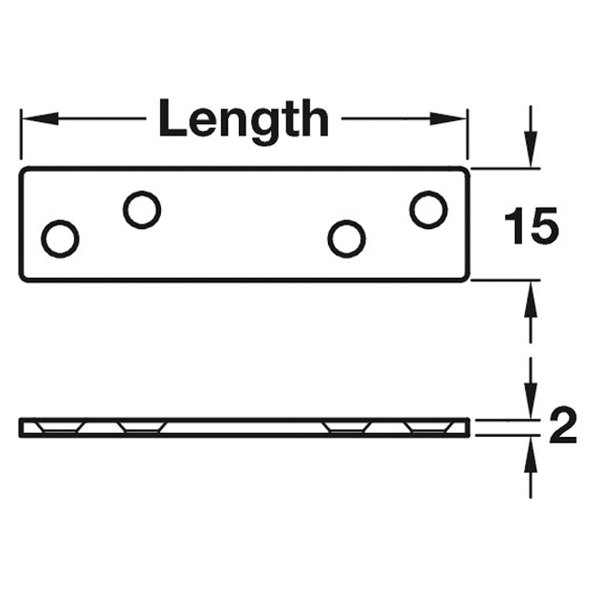 CONNECTING PLATE 60x15x2 ST/GLV