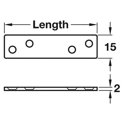 CONNECTING PLATE 60x15x2 ST/GLV