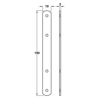 DOOR PANEL CON PLATE 190x19x3 WHI