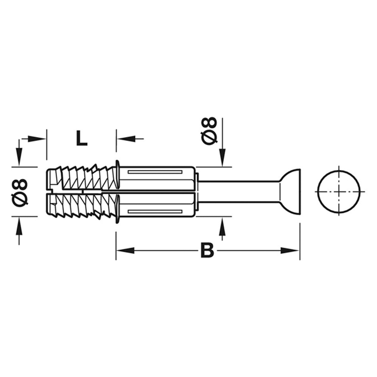 MINIFIX C100 SPREADBOLT D8x34 x100