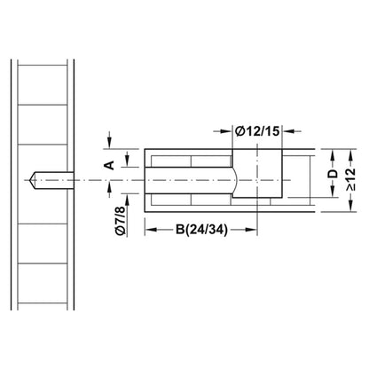 MINIFIX 15 HOUSING +RIM 22.5 PNP x100