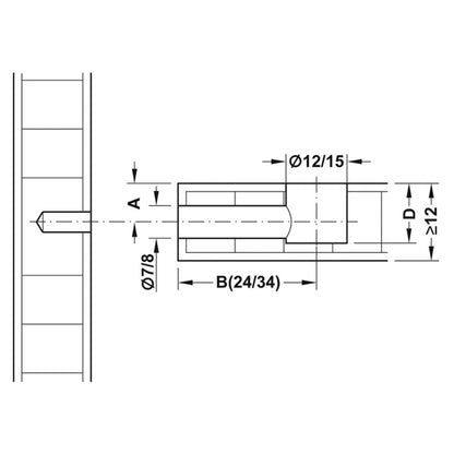 MINIFIX 15 HOUSING -RIM 06.5 BRI x100