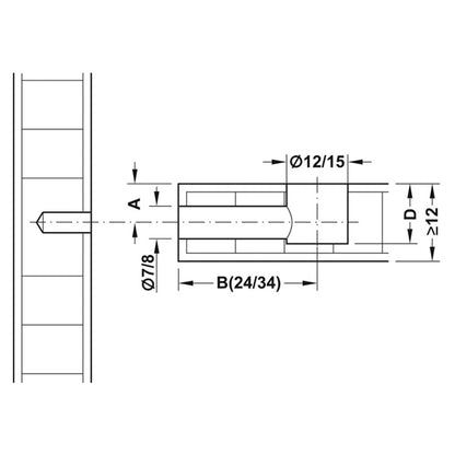MINIFIX 15 HOUSING -RIM 07.5 PNC x100
