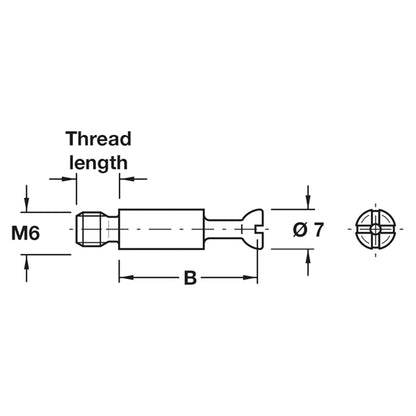 MINIFIX S100 BOLT M6x24+7.5 BRI x100