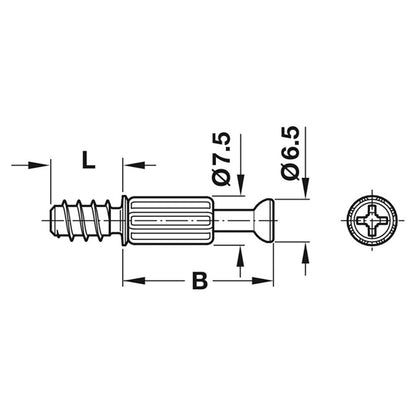 MINIFIX S200 BOLT D6.5x24 BRI x100