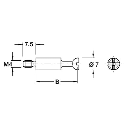 MINIFIX S100 BOLT M4x34 BRI x100