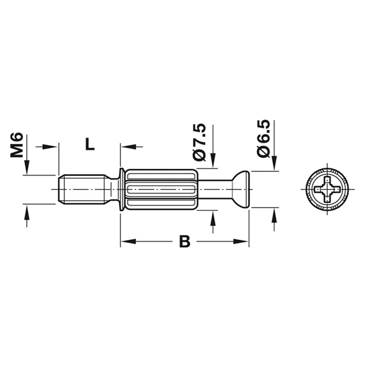 MINIFIX S200 BOLT M6x34 BRI x100