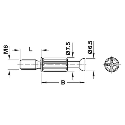 MINIFIX S200 BOLT M6x34 BRI x100