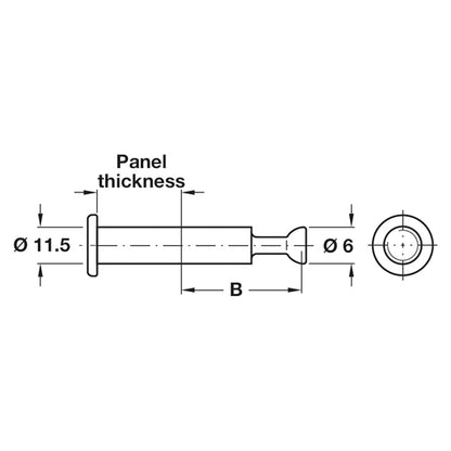 MINIFIX 15 ENDBOLT D7x34 PNP x100