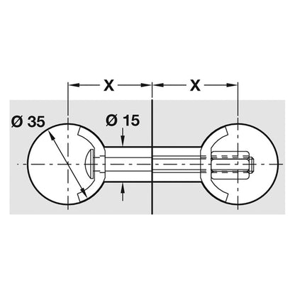 WORKTOP CONNECTING BOLT 65 ST/GLV