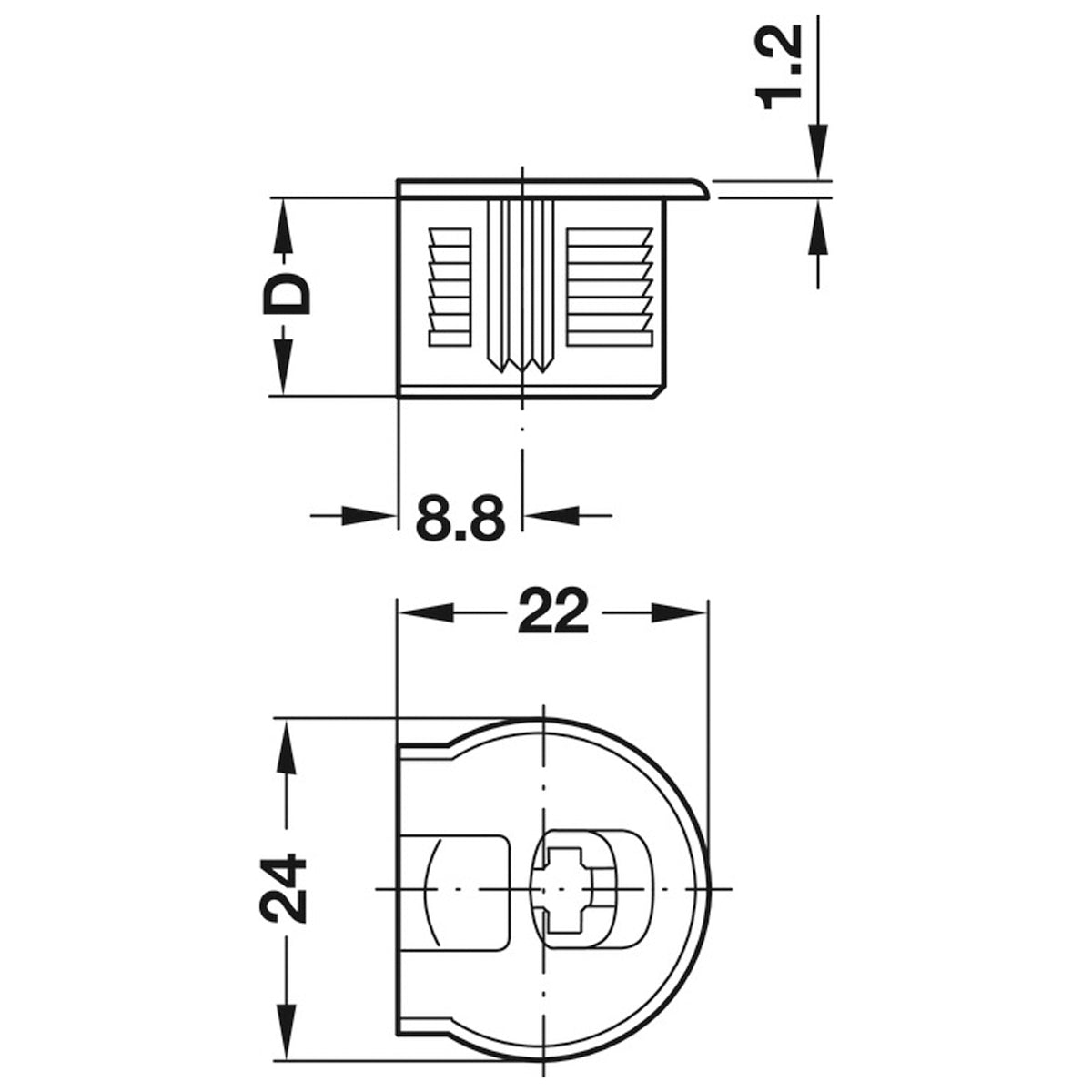 RAFIX-20 HSE +RDG D24x8.0 WHI x100