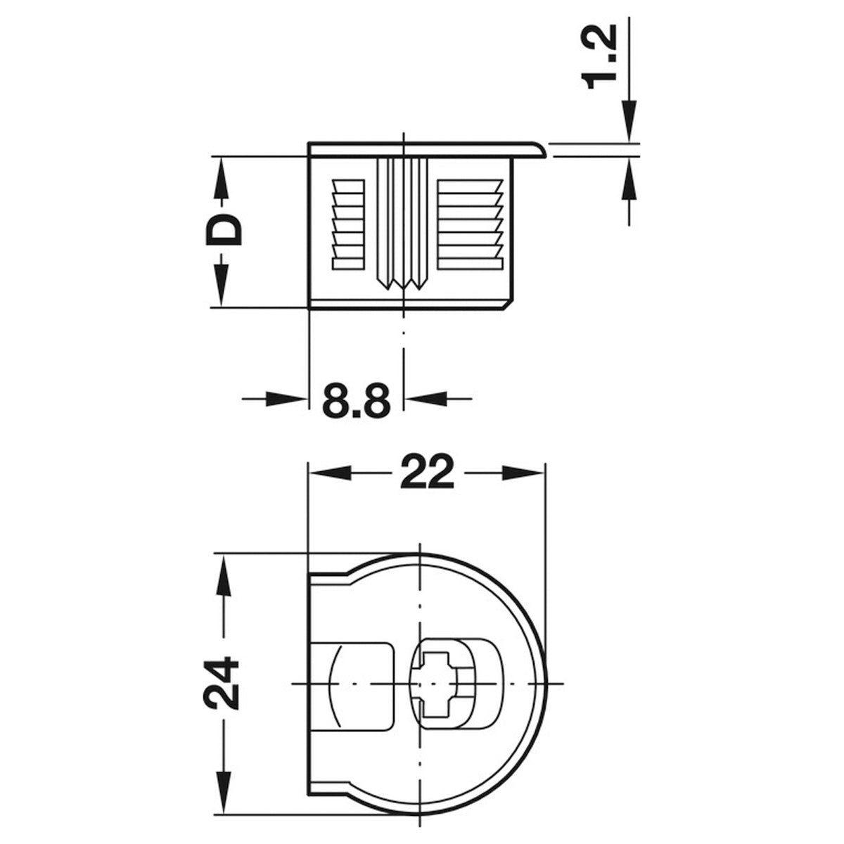 RAFIX-20 HSE +RDG D24x9.5 WHI x100