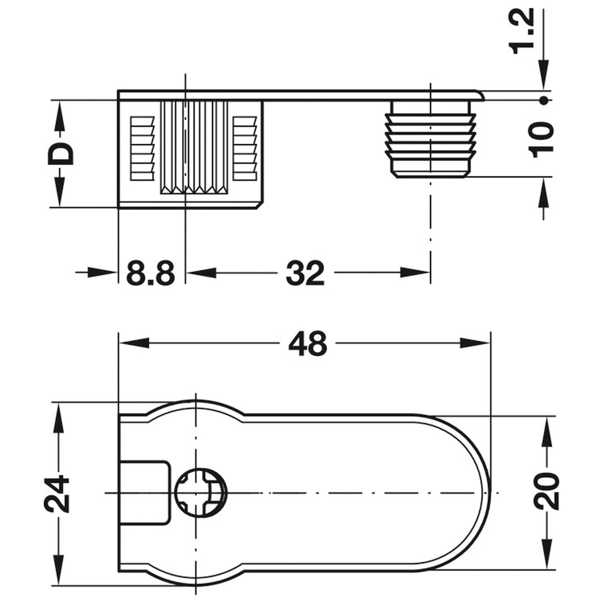 RAFIX-20 HSE +RDG 48x9.5 WHI x100