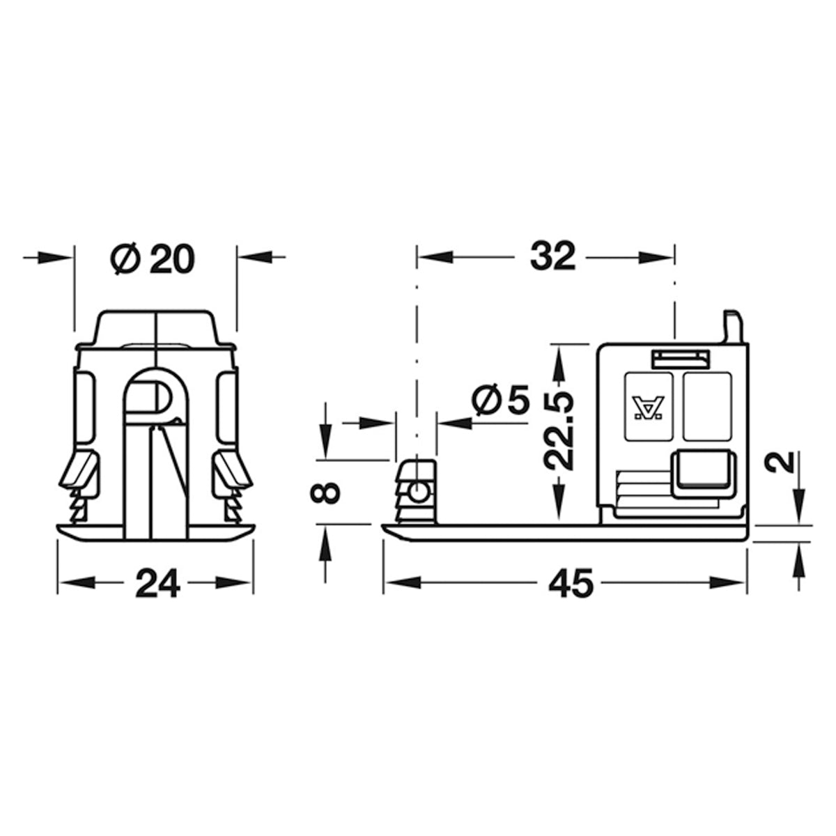 RAFIX 20HC CON HOUSING PZ2 BLK x100