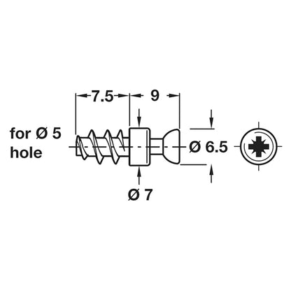 RAFIX M20 CON BOLT D6.5 BRI x100