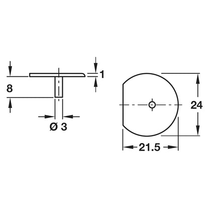 RAFIX-20 FHS CAP D24x9 WHI x100