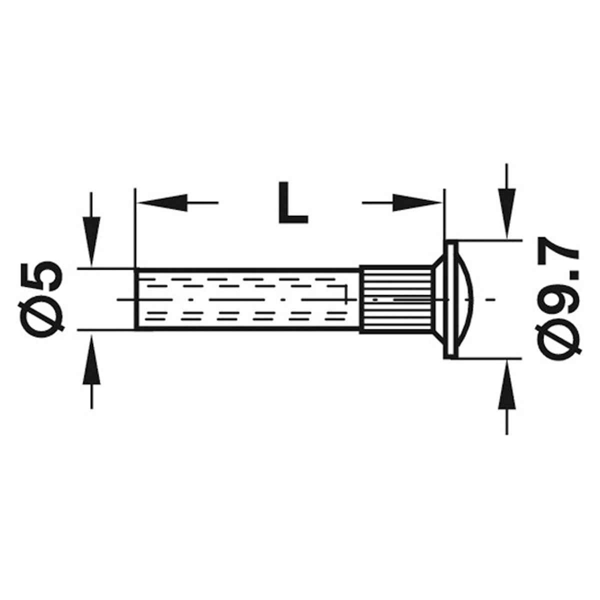 M4 THREADED SLEEVE D5x27 PNP x100