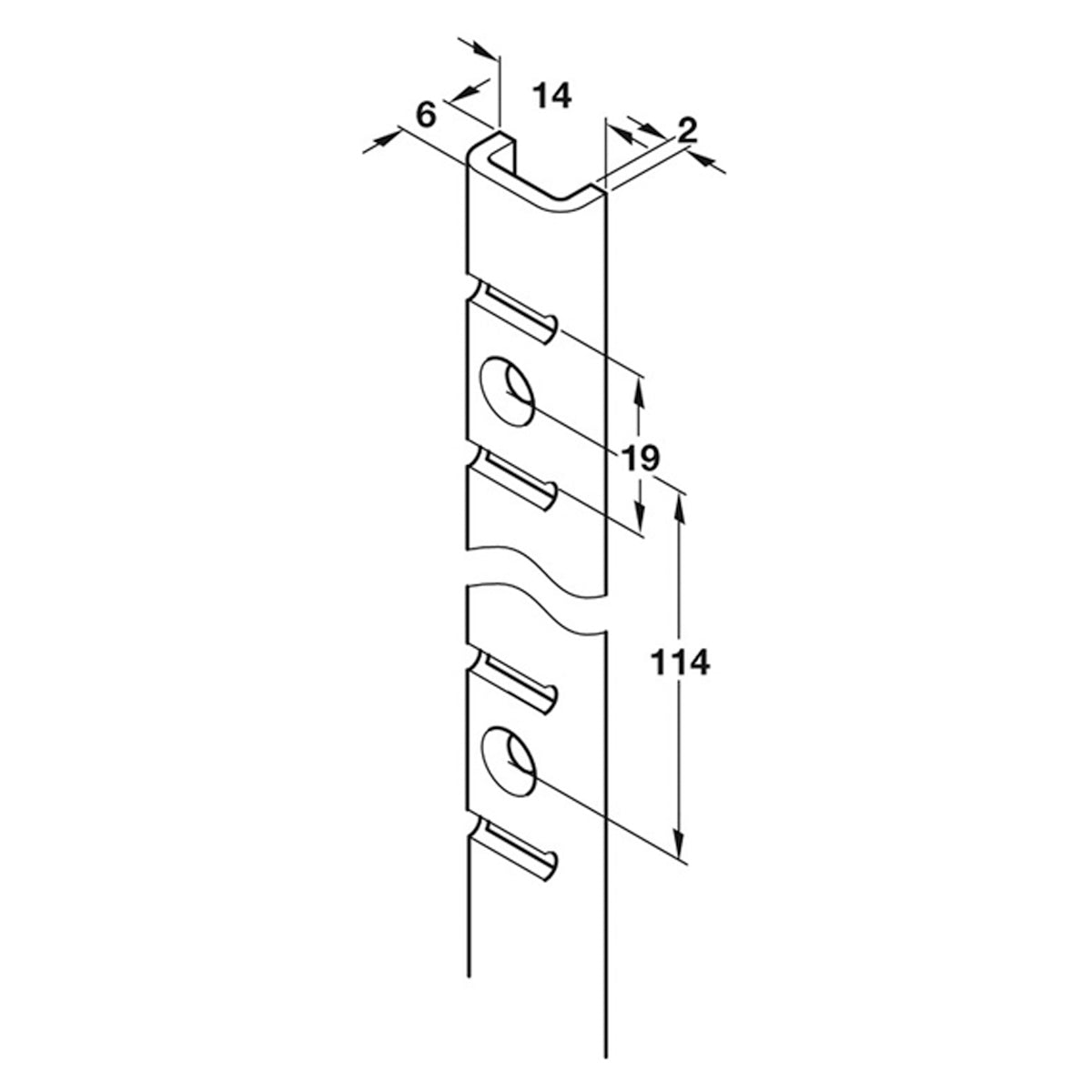 SHELF SUPP STRIP U HD 1829 ST/SNP