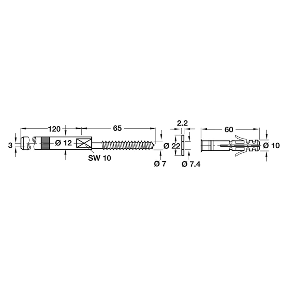 CONC SHELF SUPP MASO D12x120 ST/HRD
