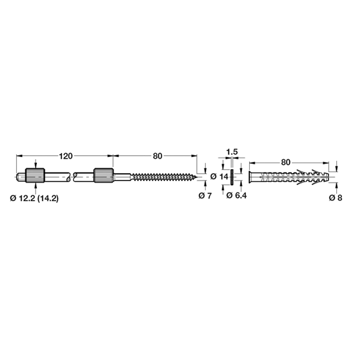 CONC SHELF SUPP MASO D12x120 ST/GLV