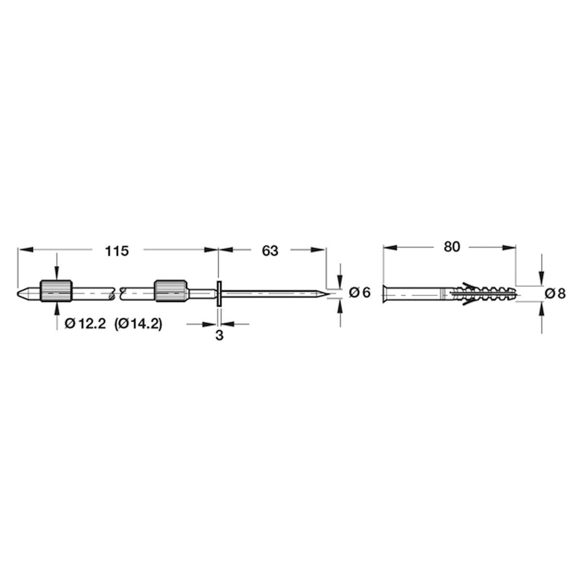 CONC SHELF SUPP MASO D12x115 ST/GLV
