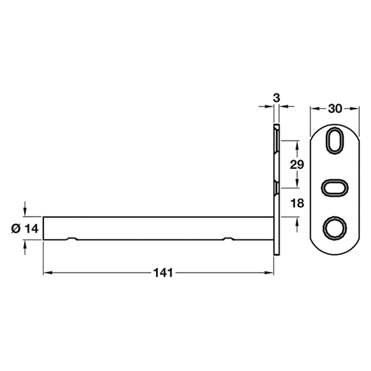 TENTI 7 CNC SHELF SUPPORT D14 ST/ZP