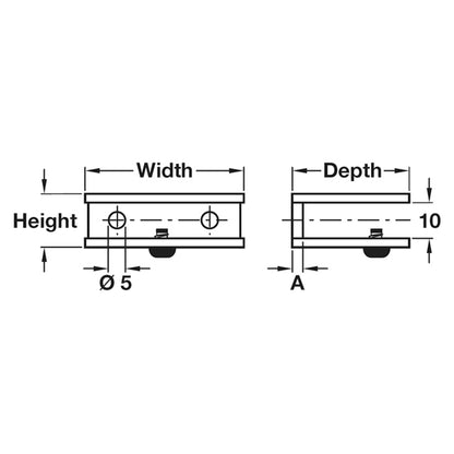 Shelf Clamp Support 6-10mm Screw ZA PCP