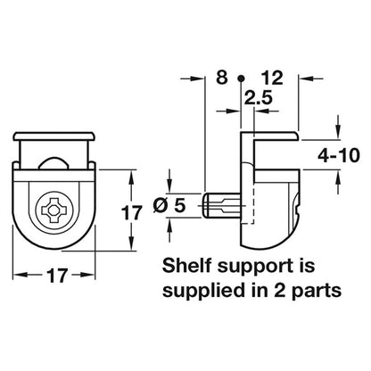 GLASS SHELF SUPP 4/10GLASS ZA/NP