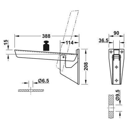 FOLD BNCH BKT HD HEBGO 500KG ST/BGV